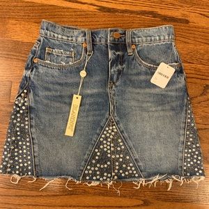 Free people studded denim skirt